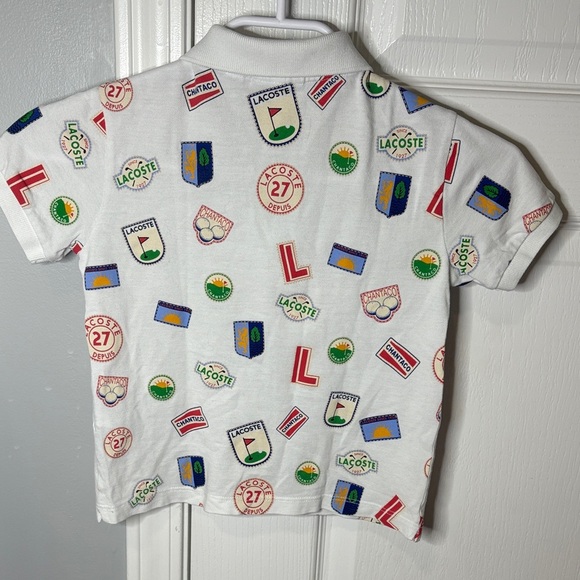Lacoste Kids Polo Shirt - White with Colorful Graphics - Picture 4 of 5